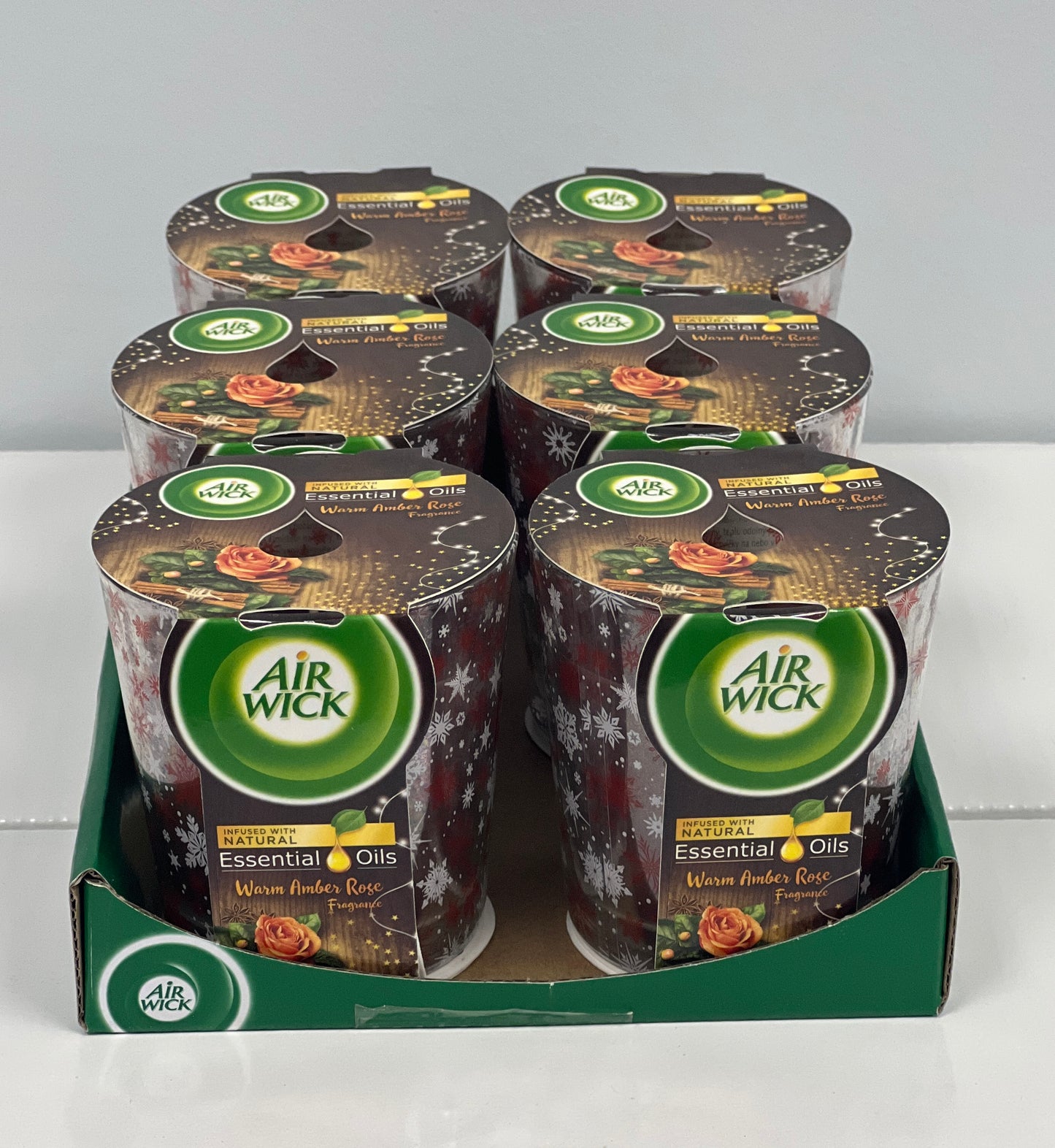 Air Wick Essential Oils Candle -Warm Amber Rose 105g