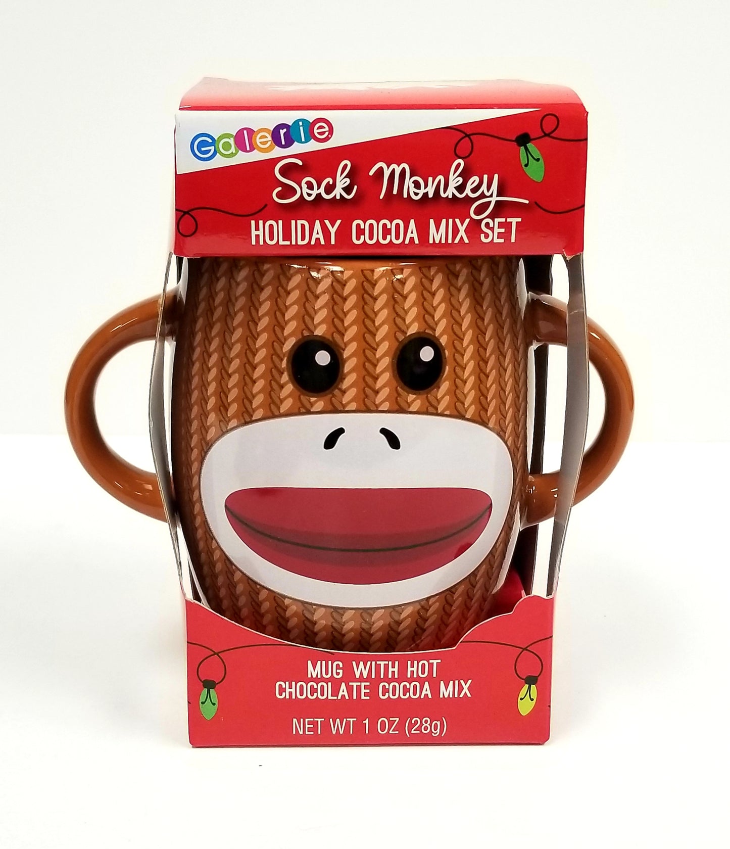 Sock Monkey Holiday Cocoa Mix And Mug Gift Set 1oz (28g)