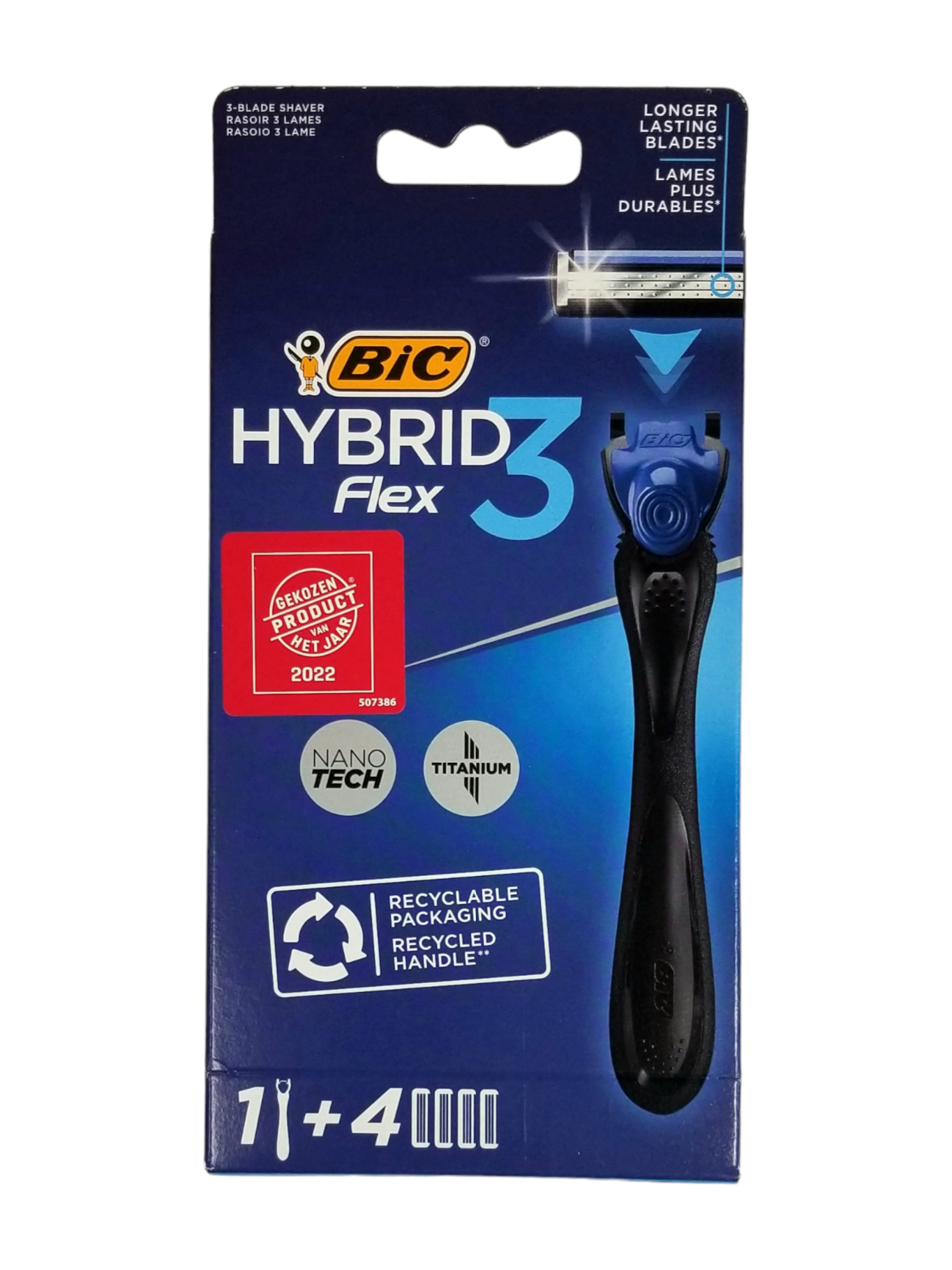 BIC Flex 3 hybrid Razor 1 Handle 4UP