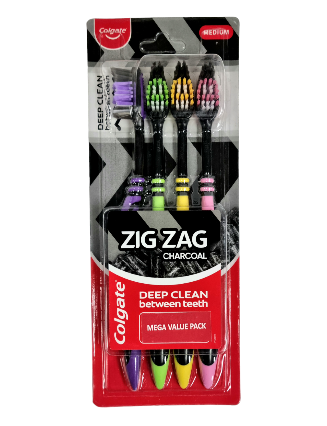 Colgate Zig Zag Charcoal Mega Value Pack Medium 4pk