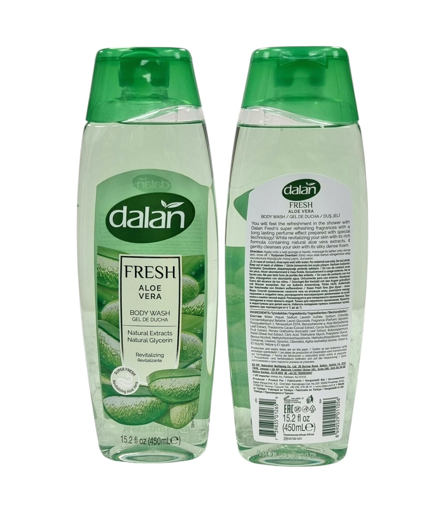 Dalan Body Wash Fresh Aloe Vera 15.2 fl oz(450ml)