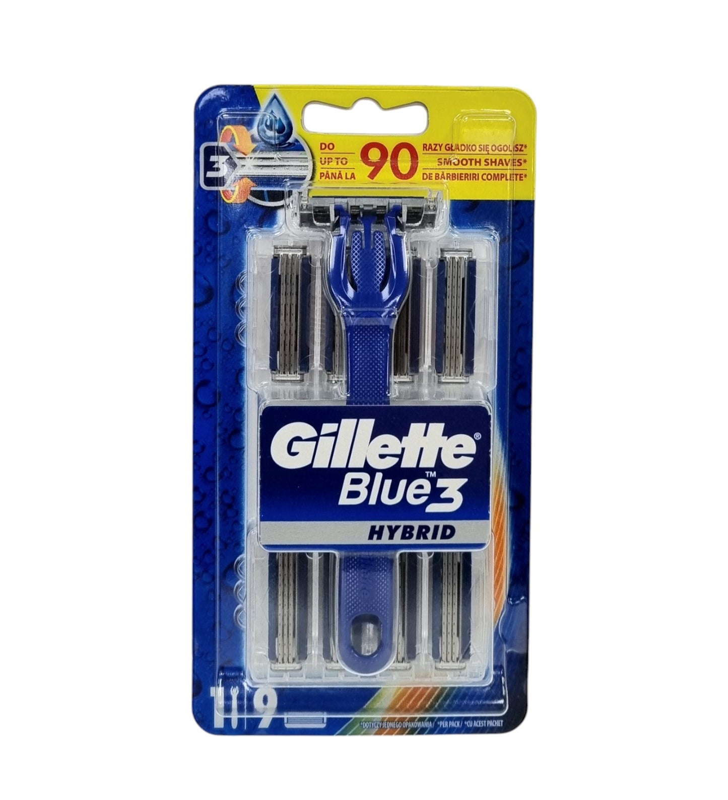 GILLETTE BLUE 3 RAZORS 9UP HYBRID