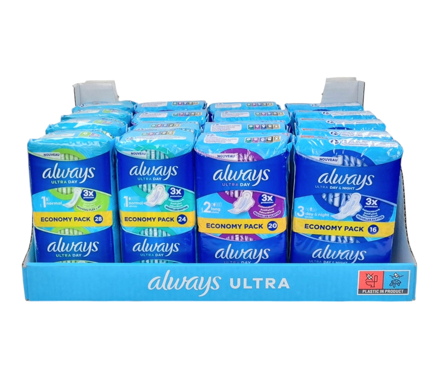 ALWAYS ULTRA SHELF DISPLAY 17PCS ASST 4 PC Always Ultra S