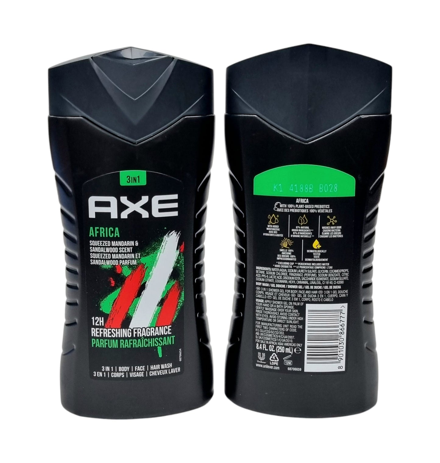 AXE Shower Gel Africa 3 in 1 250ml