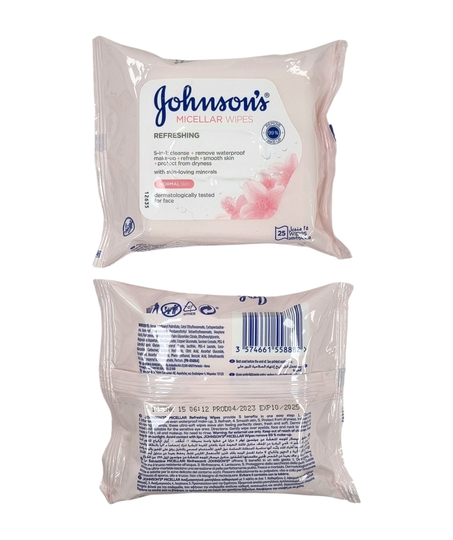 Johnson's Micellar Wipes Refreshing (25 wipes)