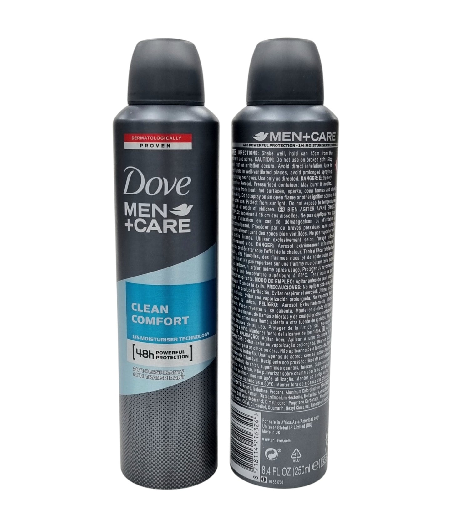 Dove Body Spray Clean Comfort Men 250ml