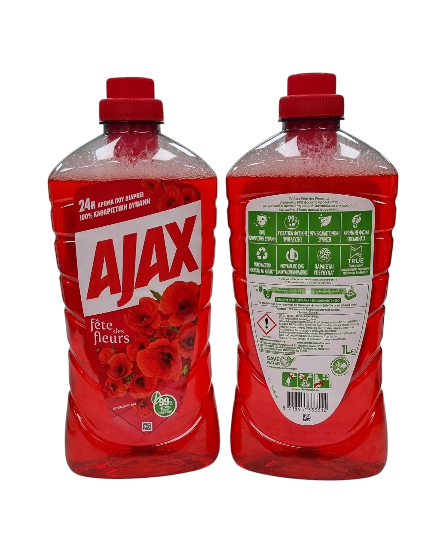 Ajax Liquid Cleaner Red Flowers 1L(1000ml)