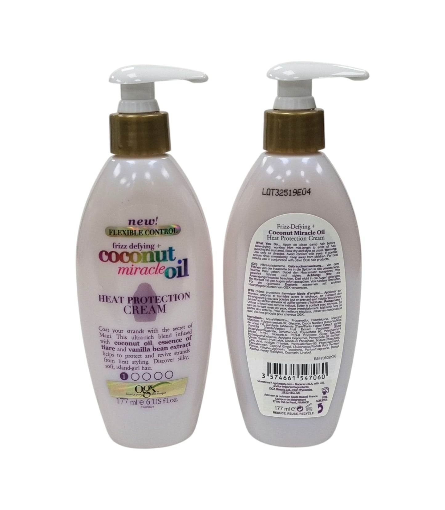 OGX Frizz Defying Coconut Oil Heat Protection Cream 177ml