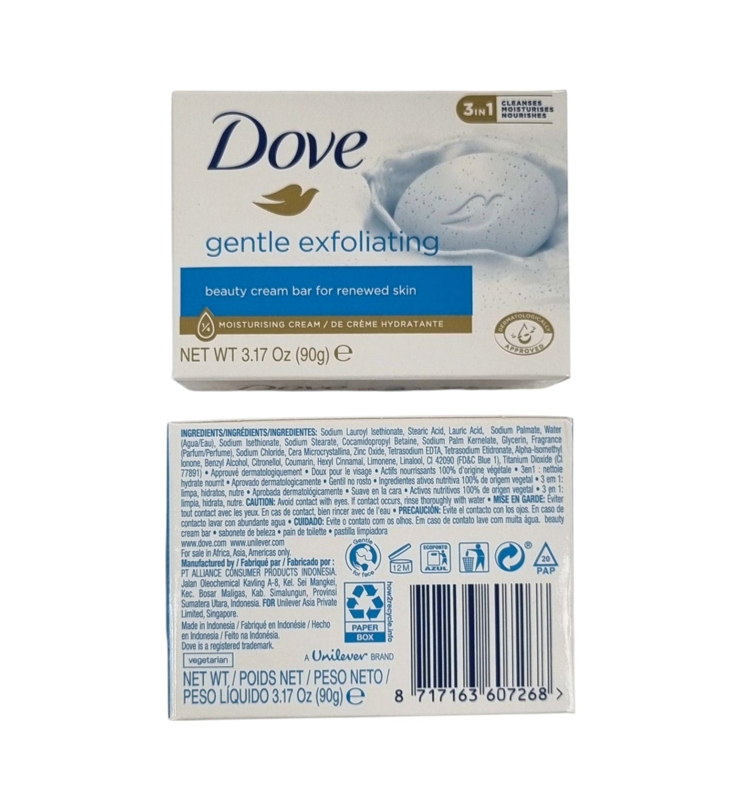 Dove Cream Bar Soap Gentle Exfoliating 90g