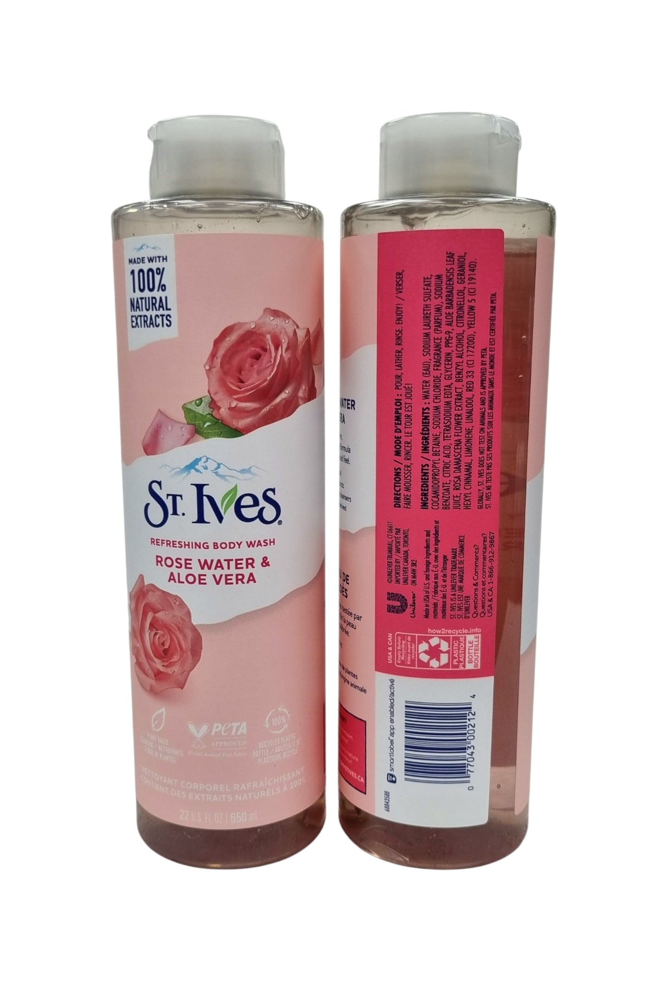 ST.Ives Body Wash Rose Water & Aloe Vera 22oz(650ml)