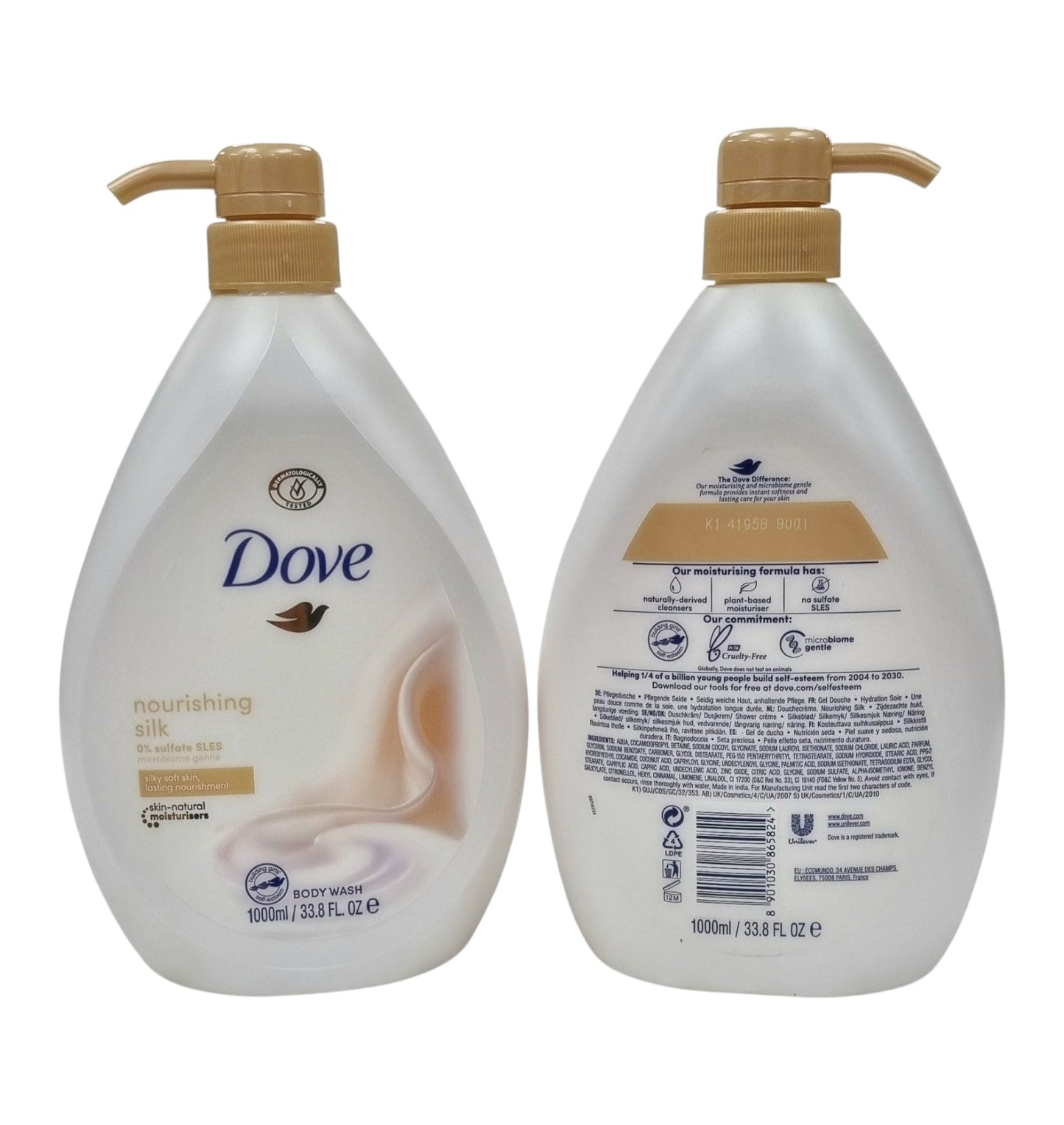 Dove Body Wash Nourishing Silk W/Pump 1L