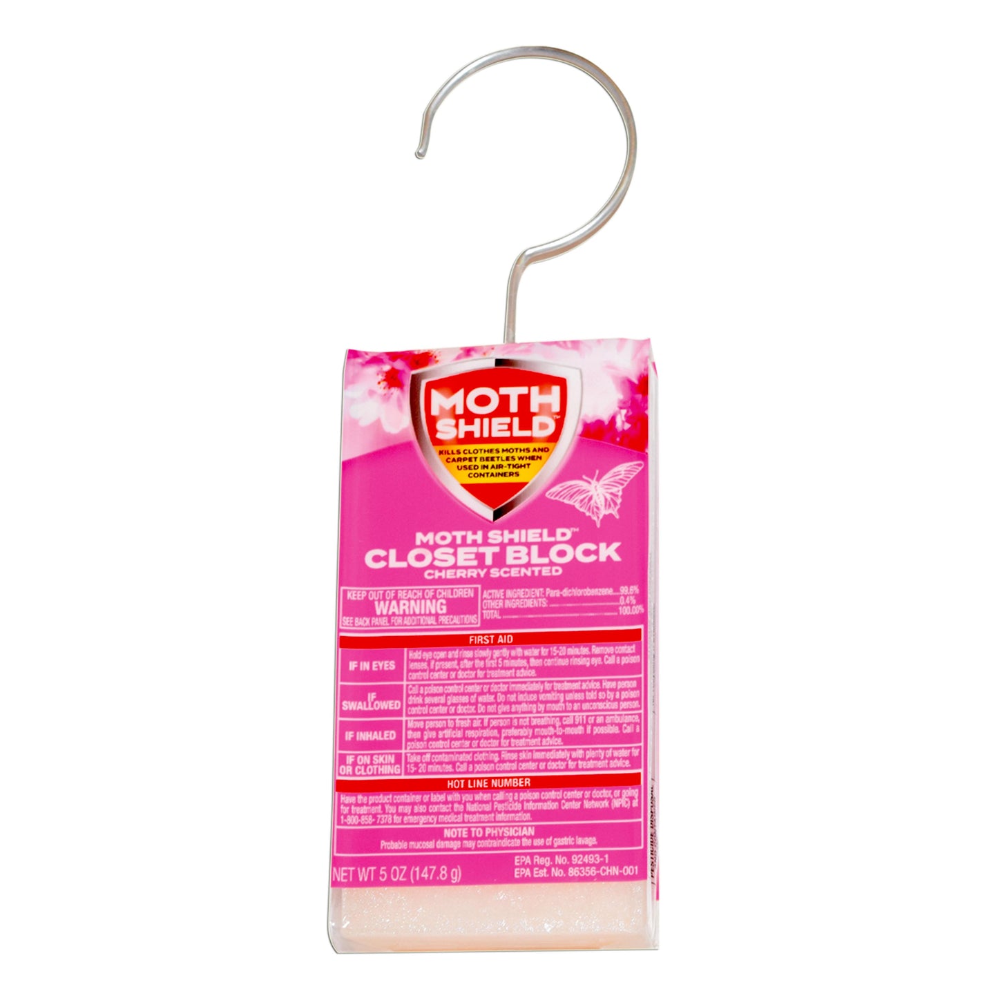 Moth Shield Closet Block Cherry Scented 5 oz