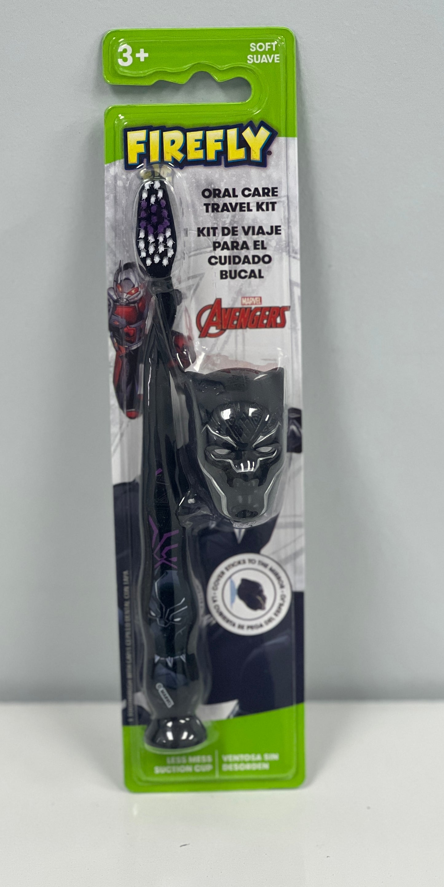 Firefly Toothbrush Black Panther W/ Suction Cup+Cap