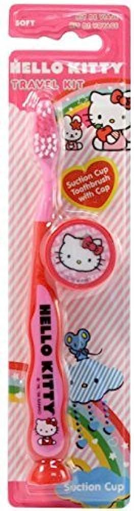 Toothbrush Firefly Hello Kitty Travel Kit Soft W/ Suction Cup