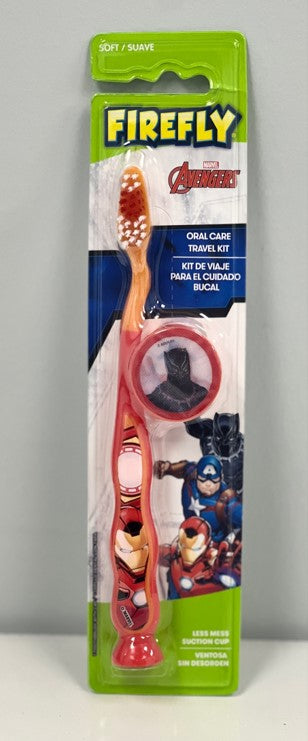 Firefly Toothbrush Avengers Travel Kit Soft W/ Suction Cup