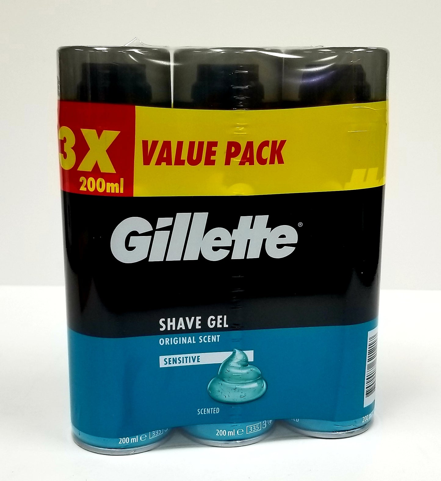 Gillette Sensitive Skin Shave Gel Value pack 3x200ml