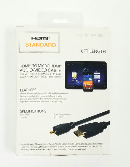 Hype HDMI Standard HDMI To Micro HDMI Audio/Video Cable