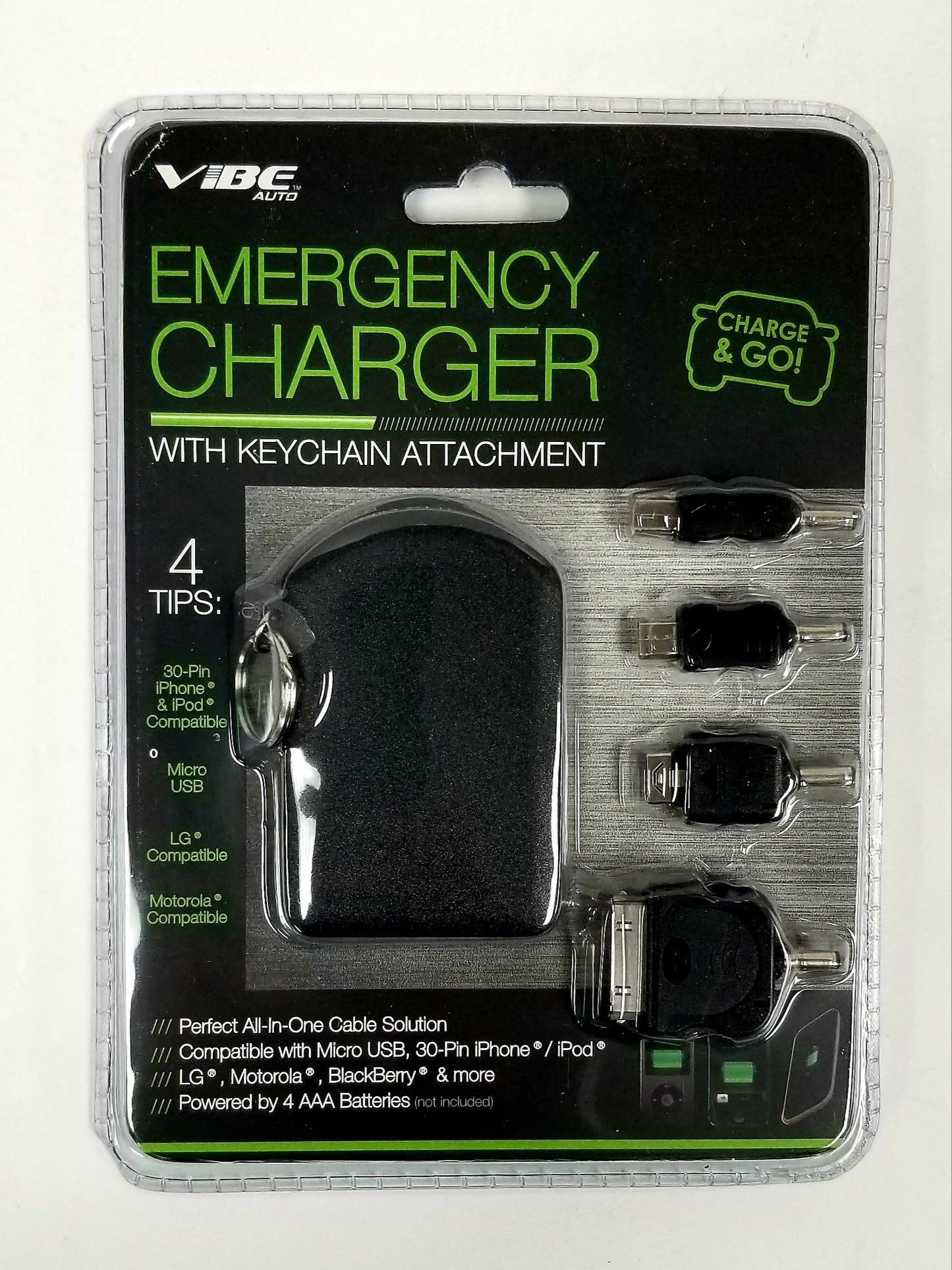 Vibe Auto Emergency Charger With Keychain Attachment