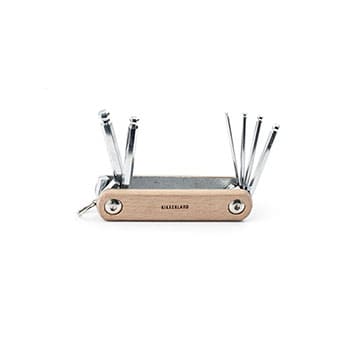 Kikkerland Wood Fixie, 6 in 1 Tool