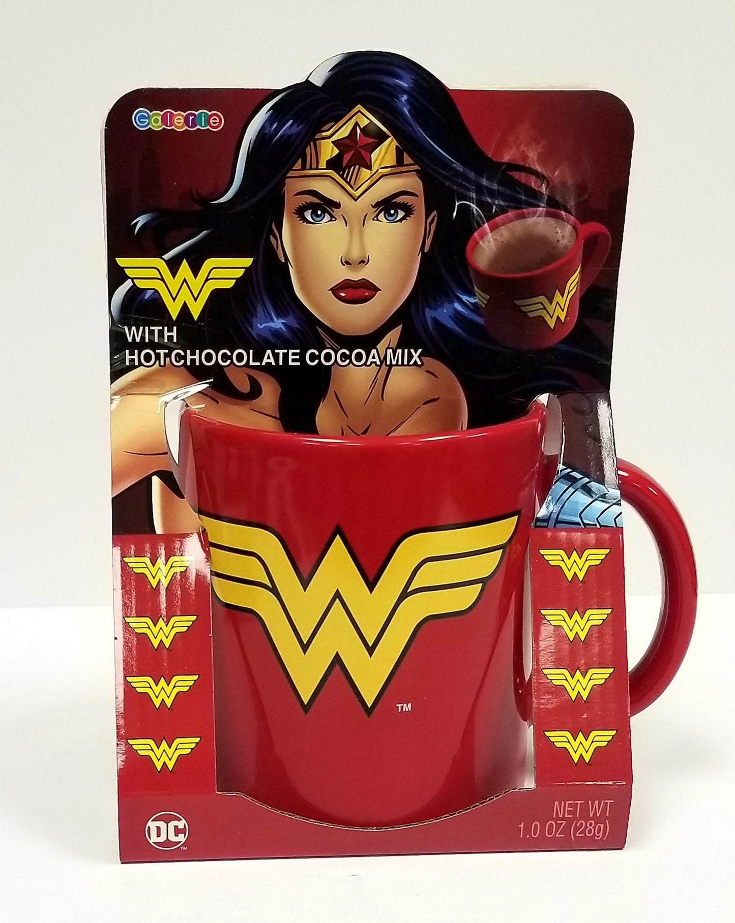 DC Wonder Women Mug With Hot Chocolate Cocoa Mix 1oz (28g)