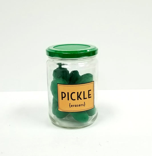 Pickle Erasers In Glass Jar