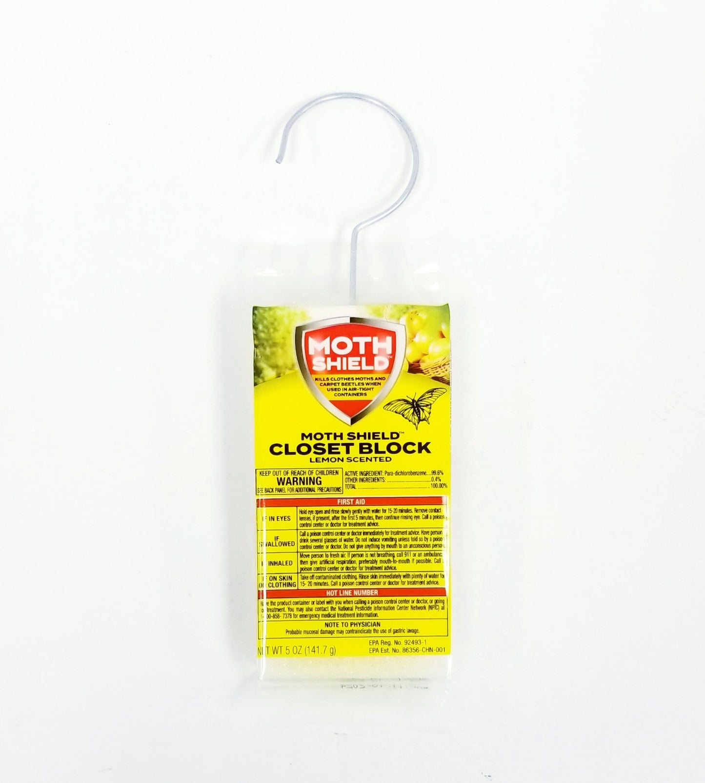 Moth Shield Closet Block Lemon Scented 5 oz