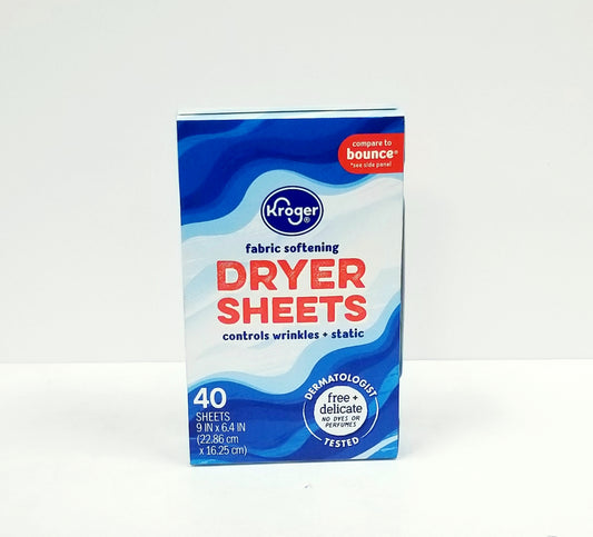Kroger Softening Dryer Sheets 40ct