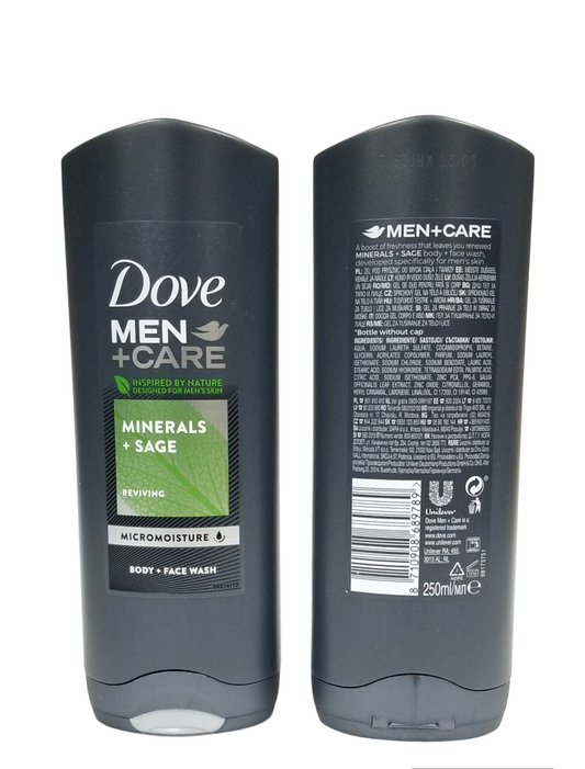 DOVE MEN+CARE BODY & FACE WASH- MINERALS+SAGE 250ML