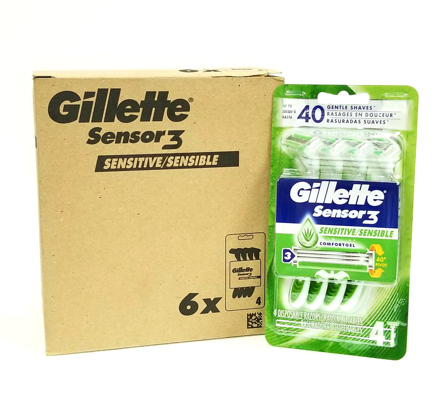 Gillette Sensor3 Sensitive Men's Disposable Razors 4CT