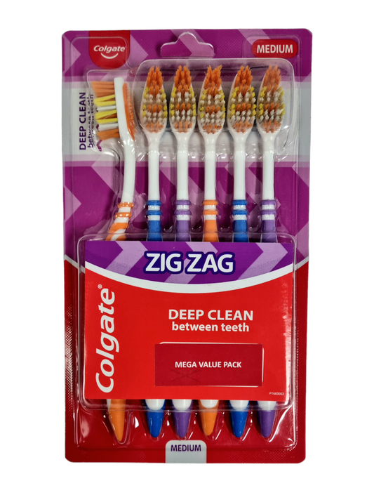 colgate Zig Zag Deep Clean Mega Value Pack Medium 6pk