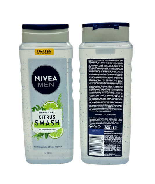 Nivea Men Shower Gel 3 IN 1 Citrus Smash 500ml