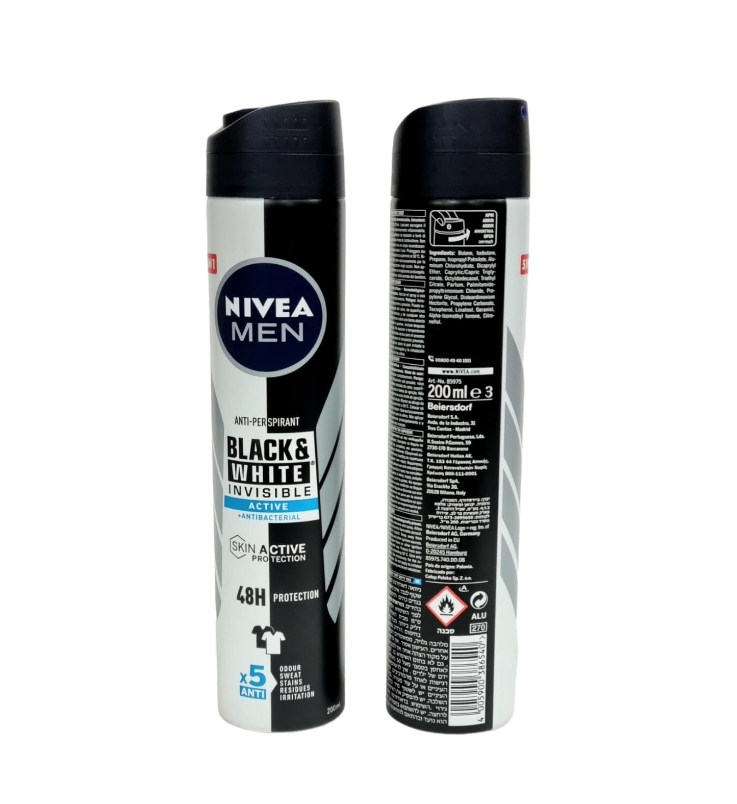 Nivea Body Spray B&W Invisible Active Men 200ml