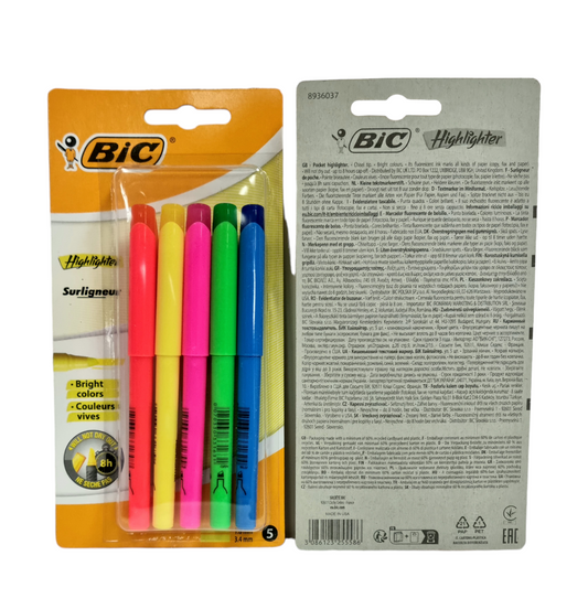 Bic Brite Liner Highlighters Assorted 5pk
