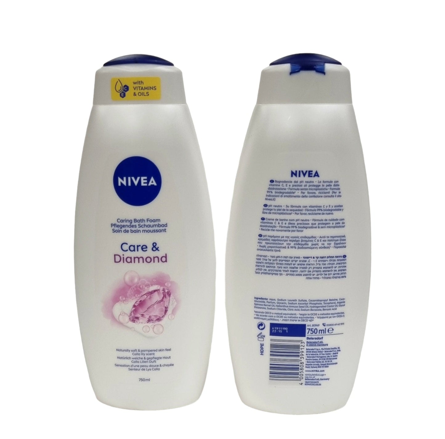 Nivea Bath Care & Diamond 750ml