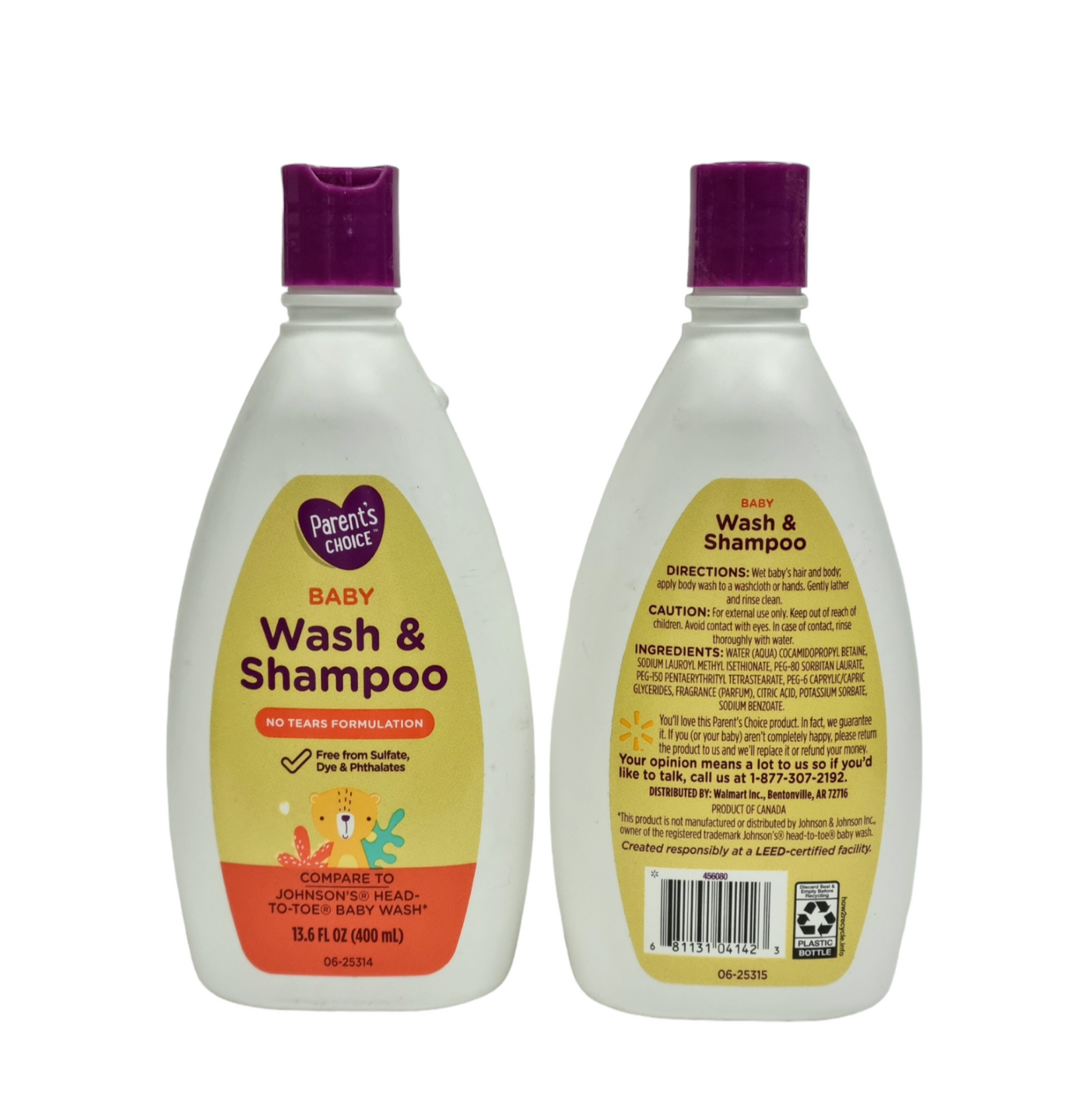 Parents Choice No Tear Baby Wash and Shampoo 13.6 Oz