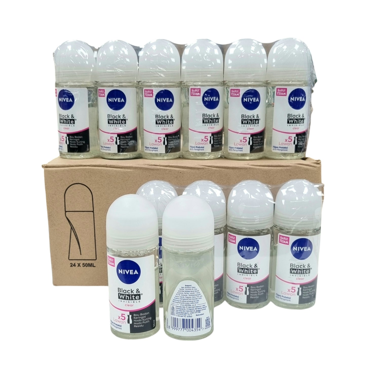 Nivea Roll On B&W Invisible Clear 1.7oz (50ml)