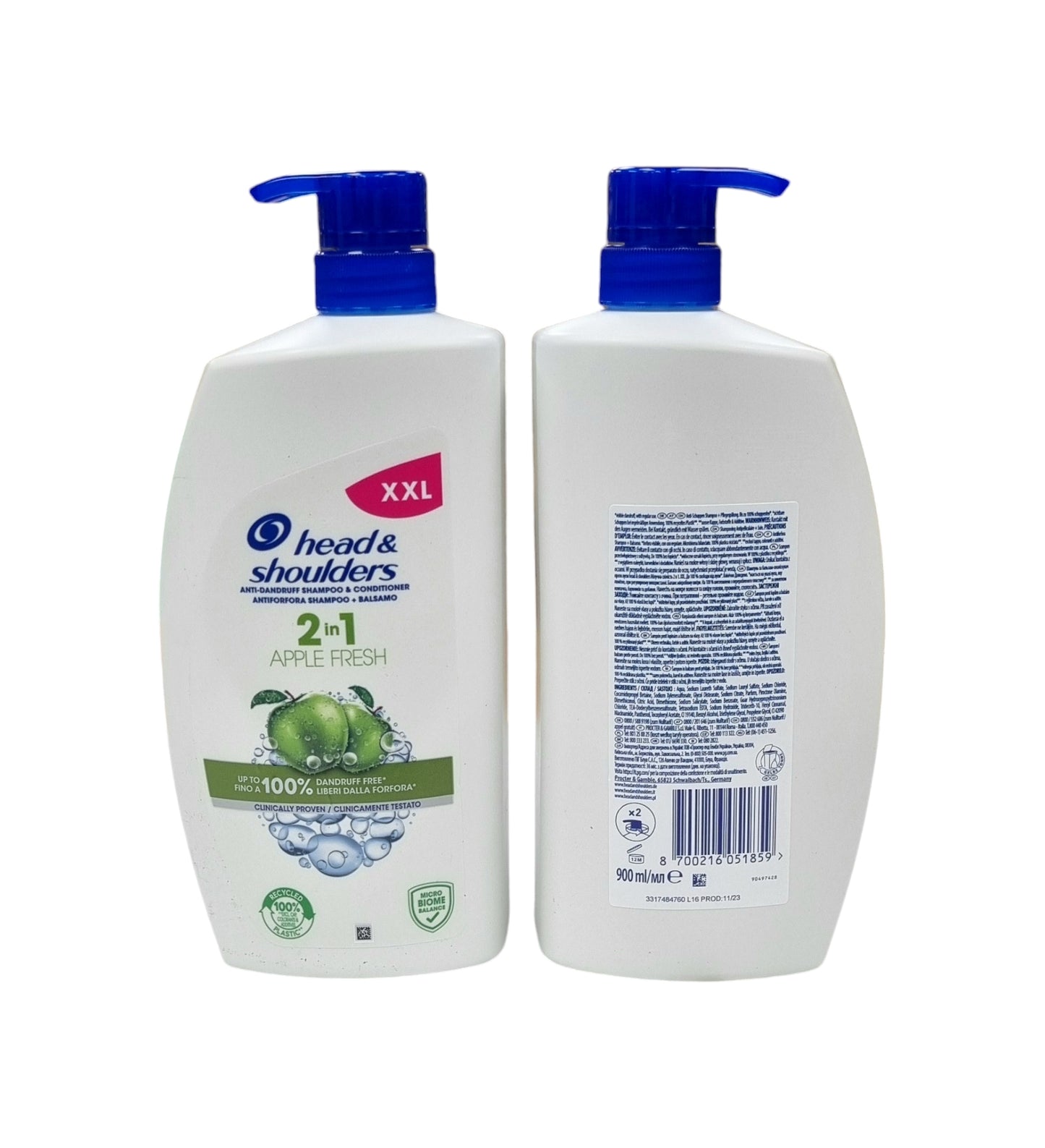 Head & Shoulders 2in1 Apple Fresh Shampoo & Conditioner 900ml