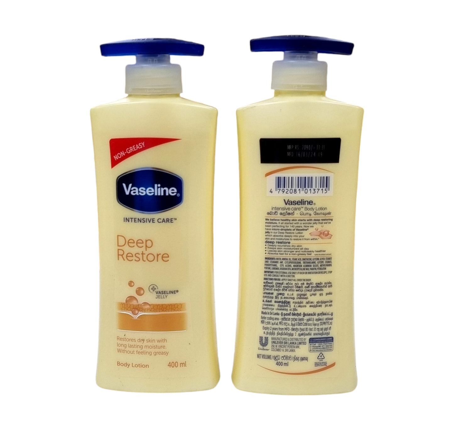 Vaseline Deep Restore Body Lotion 400ml