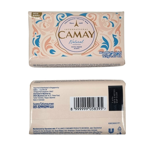 Camay Natural Bar Soap W/Fresh Scent 125g