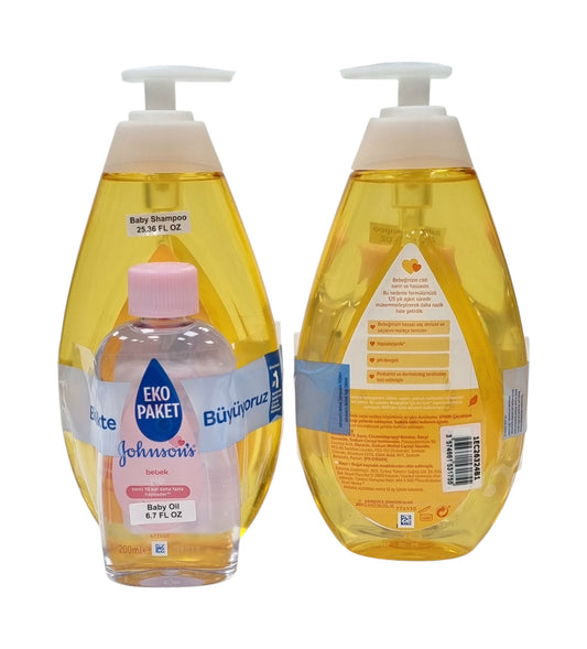 Johnson's Baby Shampoo + Oil Bonus Pack 750ml+200ml