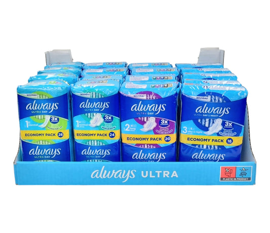 ALWAYS ULTRA SHELF DISPLAY 17PCS ASST 4 PC Always Ultra S