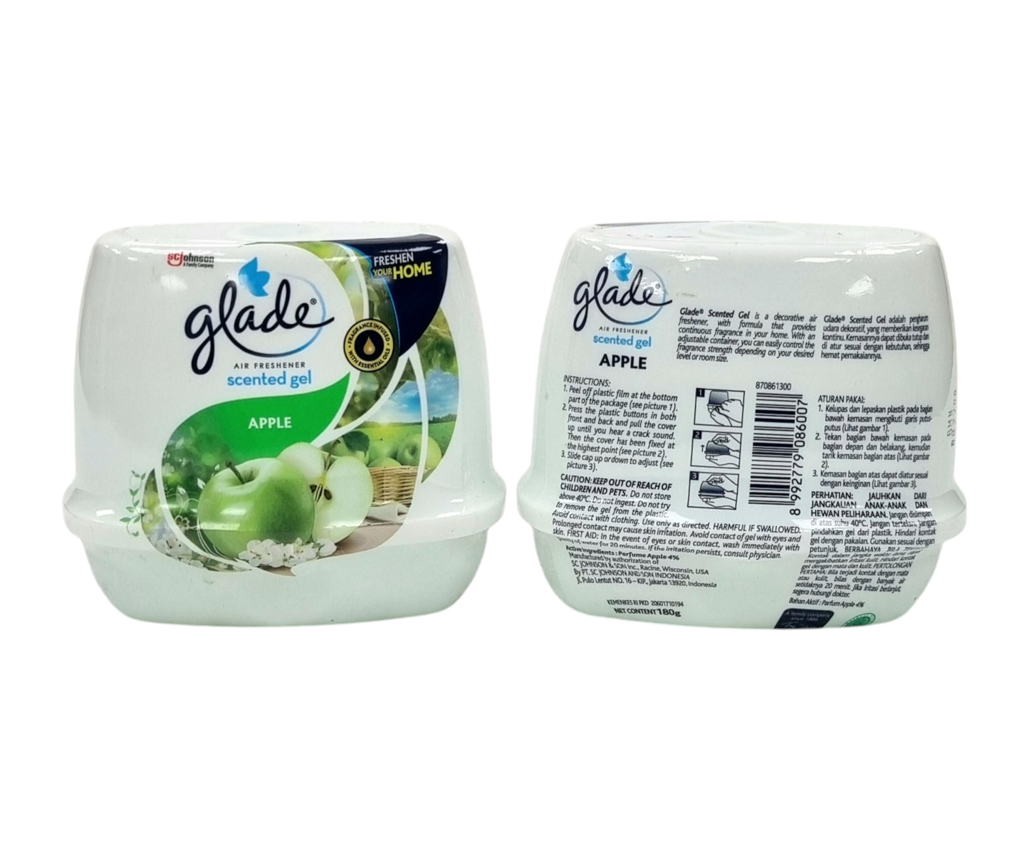 Glade Air Freshener Scented Gel Apple 180g
