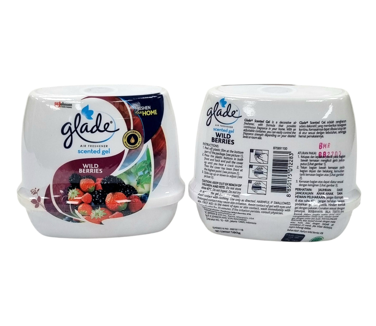 Glade Air Freshener Scented Gel Wild Berries 180g