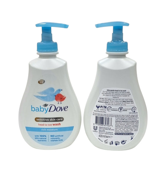 Dove Baby Head To Toe Wash W/Pump Rich Moisture 400ml