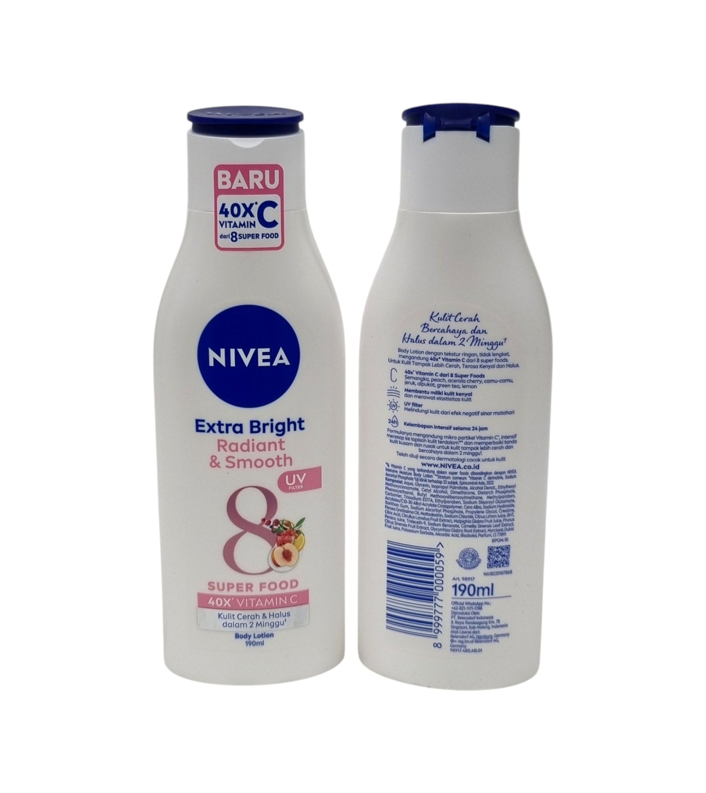 Nivea Body Lotion Extra Bright Radiant & Smooth UV 190ml