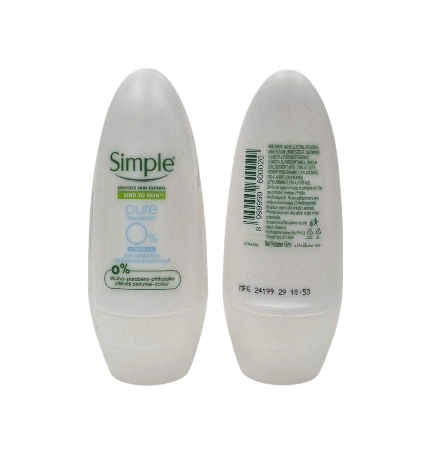 Simple Roll On Pure 45ml