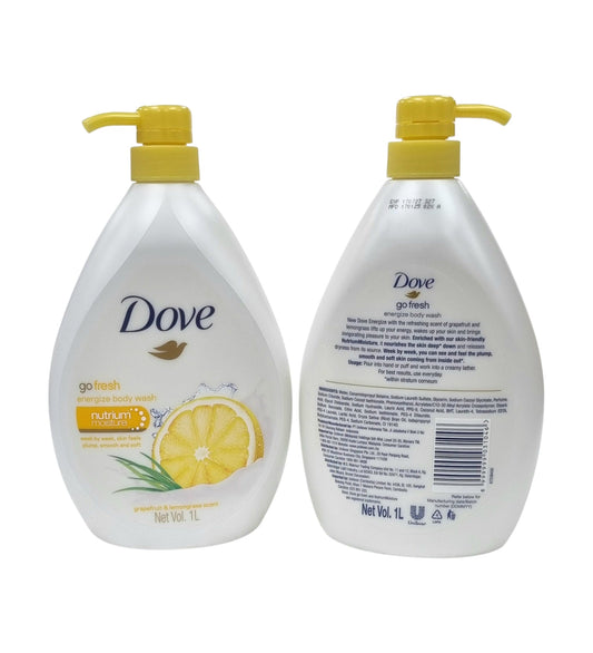 Dove Body Wash Energize Grapefruit & Lemongrass W/Pump 1L