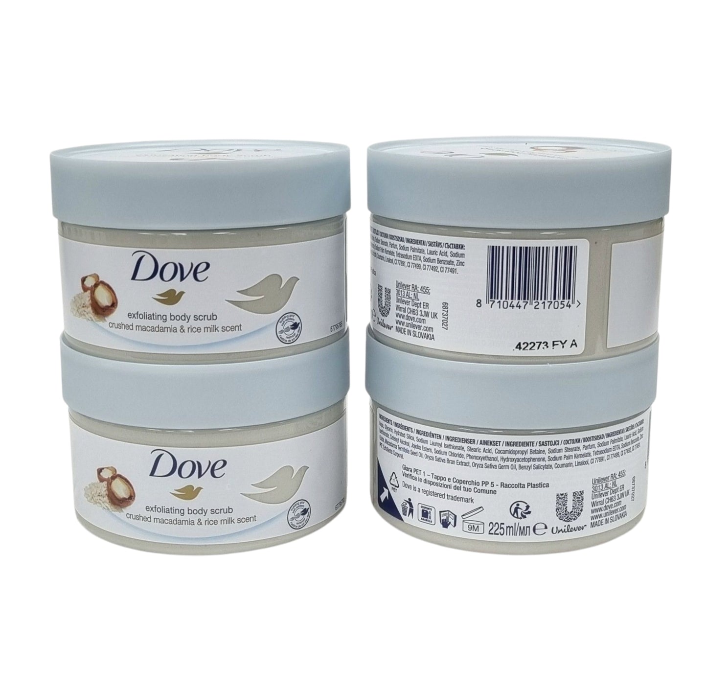Dove Exfoliating Body Scrub Macadamia & Rice Milk 225ml