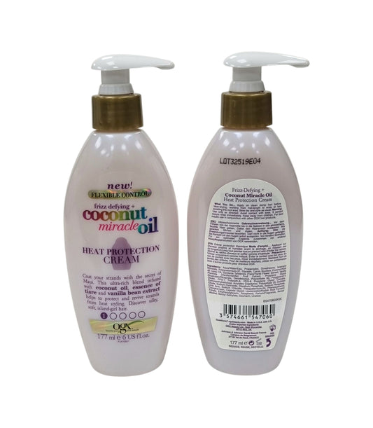 OGX Frizz Defying Coconut Oil Heat Protection Cream 177ml