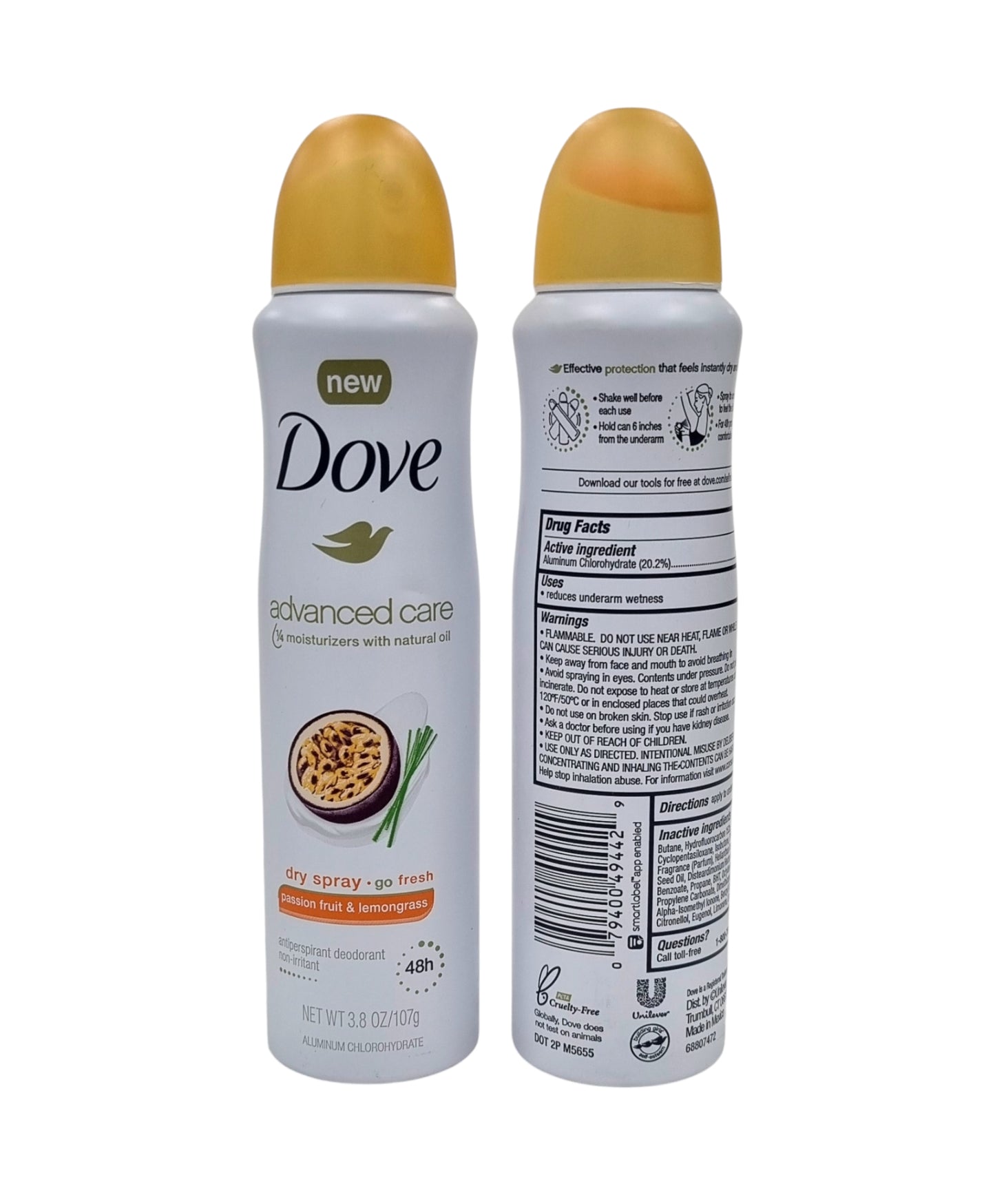 Dove Body Spray Passion Fruit & Lemongrass 3.8oz(107g)